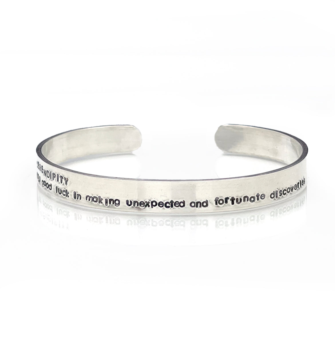 Serendipity Definition Cuff Bracelet, Sterling Silver, Signed Jen