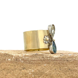 Toi Et Moi Ring, Diamond and Sapphire 14K Solid Gold Ring