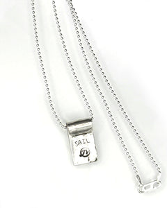 Come Sail With Me Necklace, Sailboat Pendant in 999 Fine Silver and 14K Solid Yellow Gold, with sterling ball chain, One of a Kind