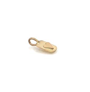 14K Heart Charm, Solid Gold Heart Dog Tag Charm, One of a Kind