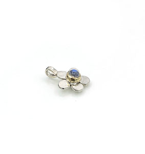 Moonstone Flower Necklace, Sterling Silver, 14K
