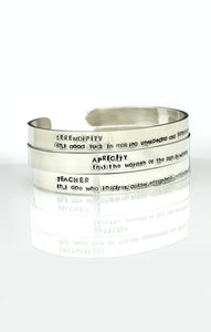 Serendipity Definition Cuff Bracelet, Sterling Silver, Signed