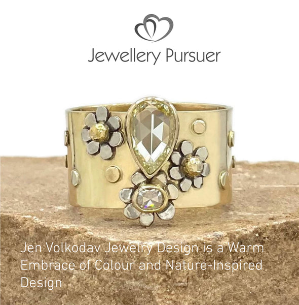 One of a kind Diamond Ring by Jen Volkodav Jewelry Design Featured in Jewelry Pursuer Blog