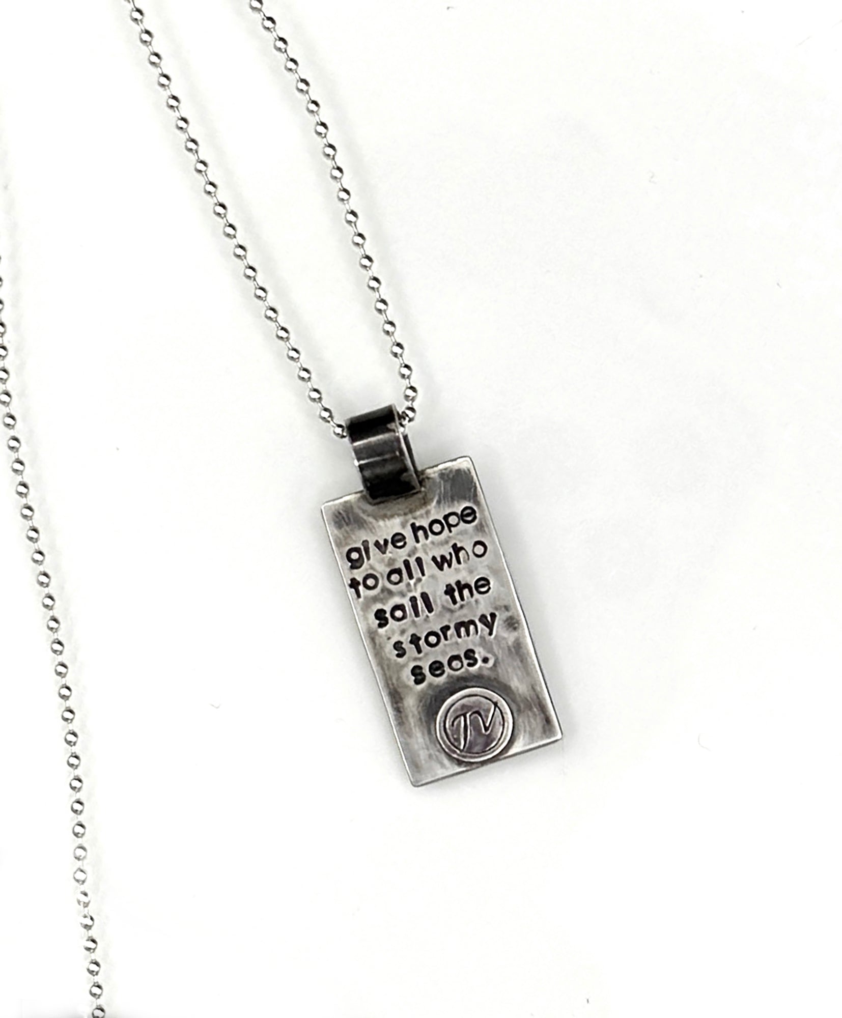 Give Hope Necklace, Lighthouse and Diamond Pendant in Sterling Silver, and 14K Solid Gold, One of a Kind