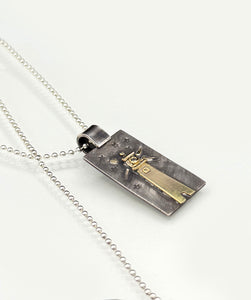 Give Hope Necklace, Lighthouse and Diamond Pendant in Sterling Silver, and 14K Solid Gold, One of a Kind