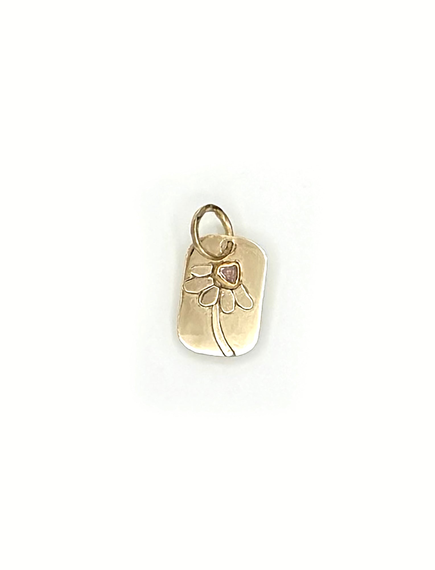 The Little Things, Pink Diamond Flower Necklace in 14K, with Ruby Chain, One of a Kind