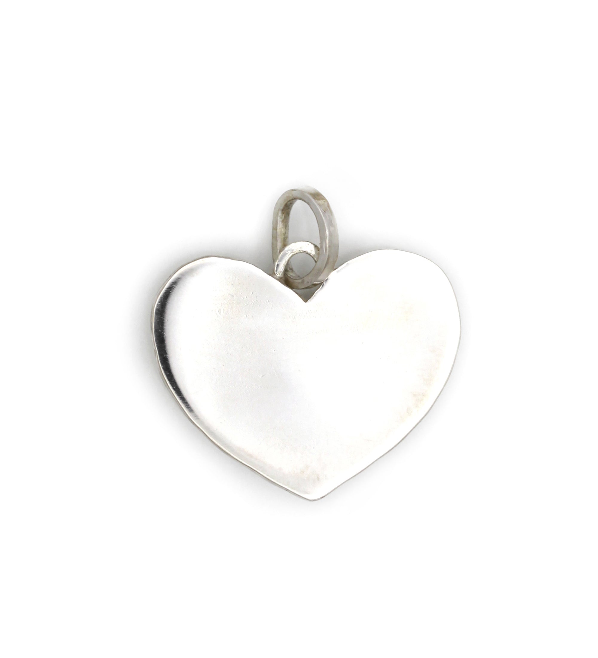 Road Sign Heart Pendant, Large Handmade DANGER Heart Charm in Sterling and 14K