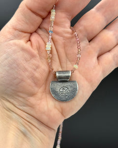 Soaring Bird Necklace in Fine Silver, and 14K Solid Gold, with Tourmaline Chain, One of a Kind