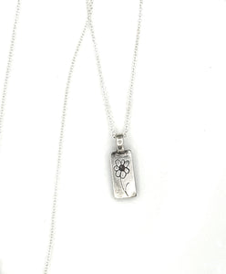 999 Fine Silver and Sterling Silver Flower Charm Necklace, One of a Kind