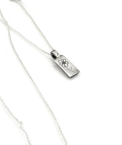 999 Fine Silver and Sterling Silver Flower Charm Necklace, One of a Kind