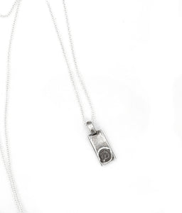 999 Fine Silver and Sterling Silver Flower Charm Necklace, One of a Kind