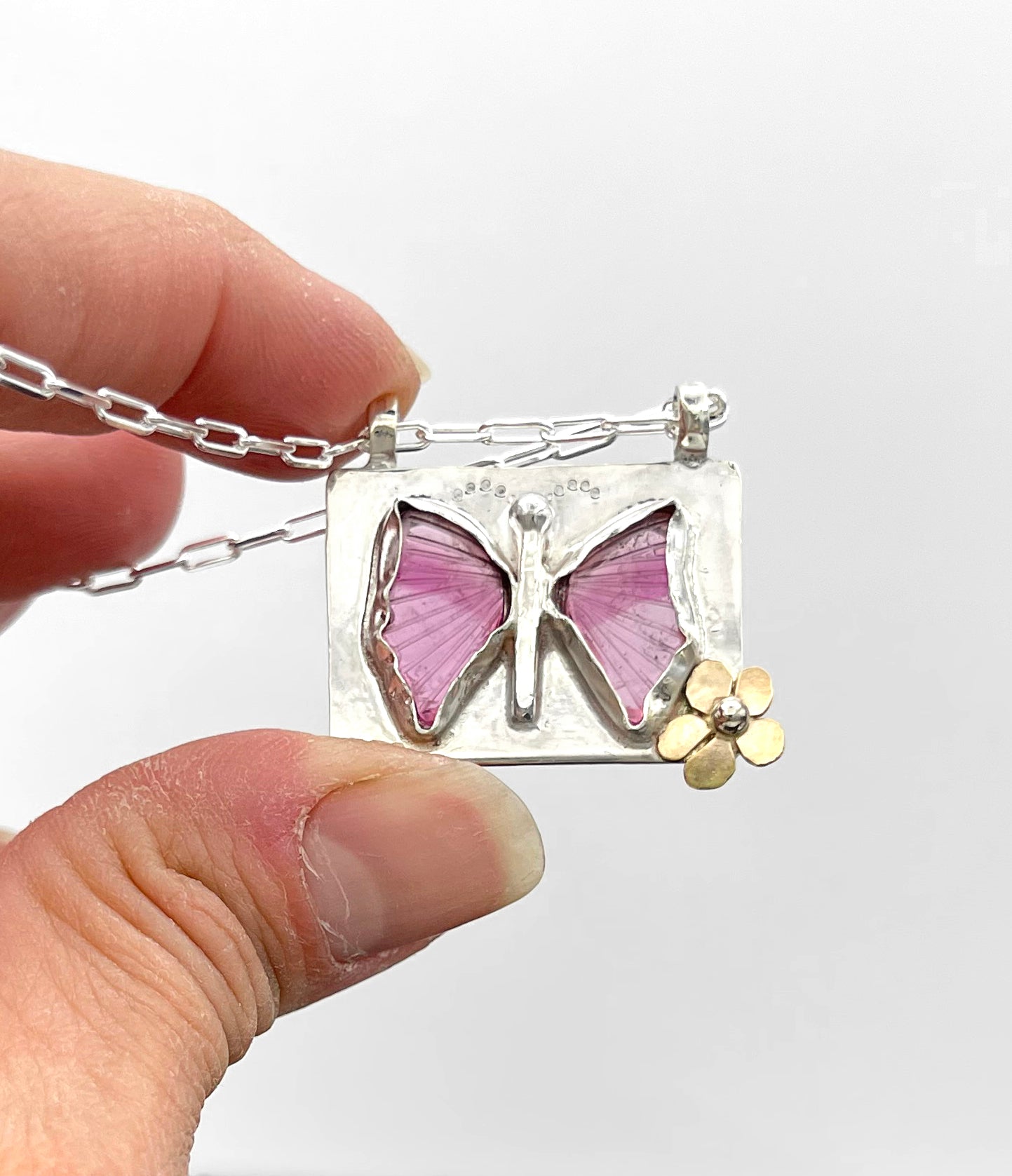 Pink Butterfly Tourmaline Necklace