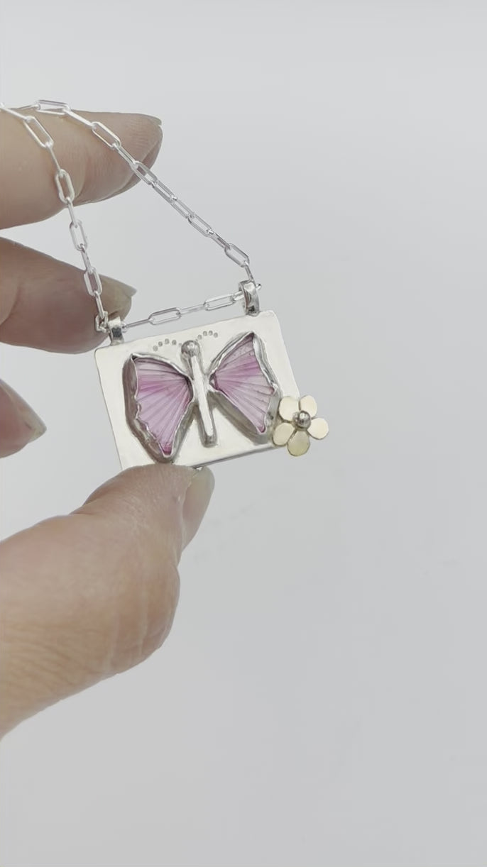 Pink Butterfly Tourmaline Necklace