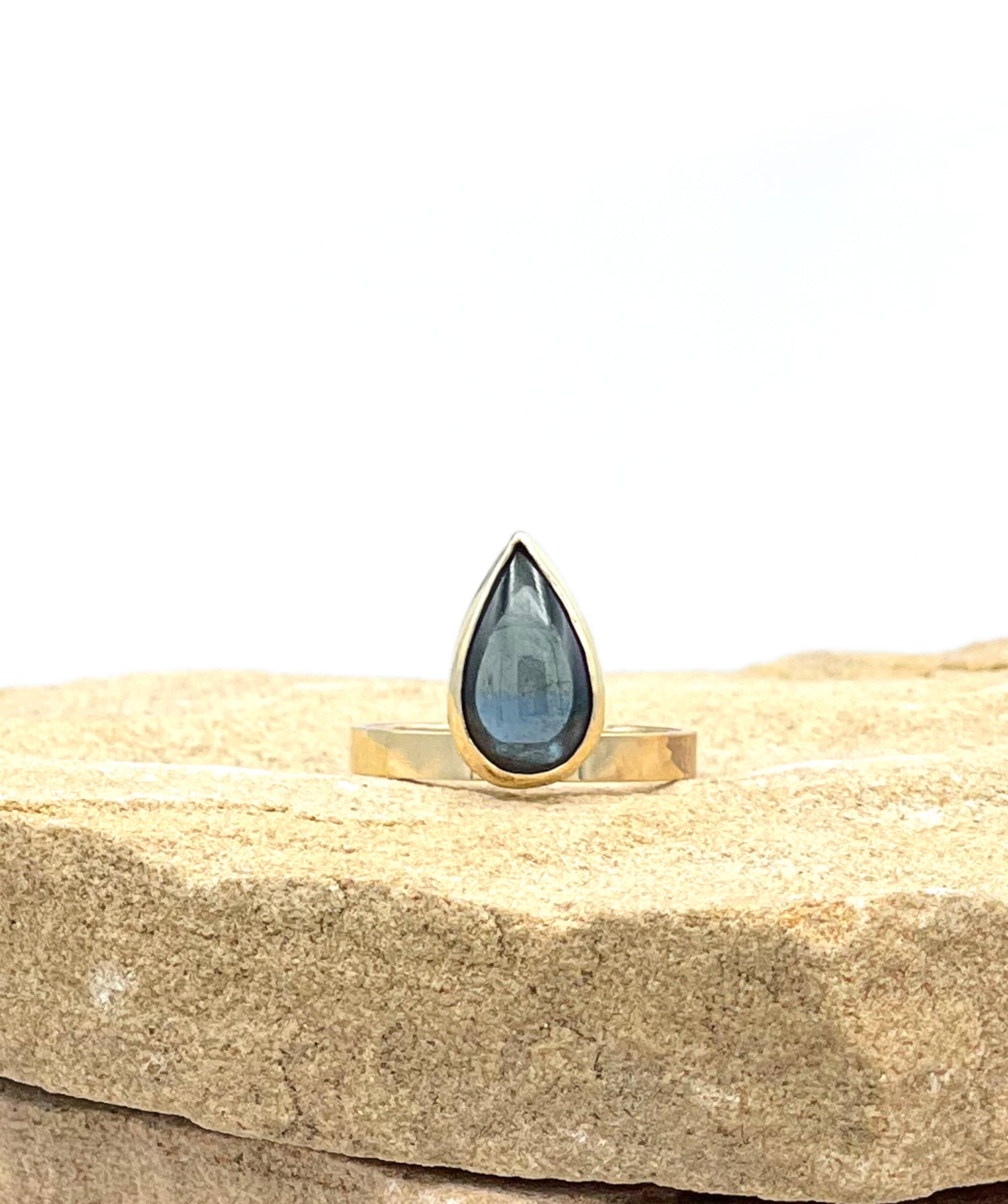 14K Blue Tourmaline ring, Solid Gold, Collectors tourmaline ring