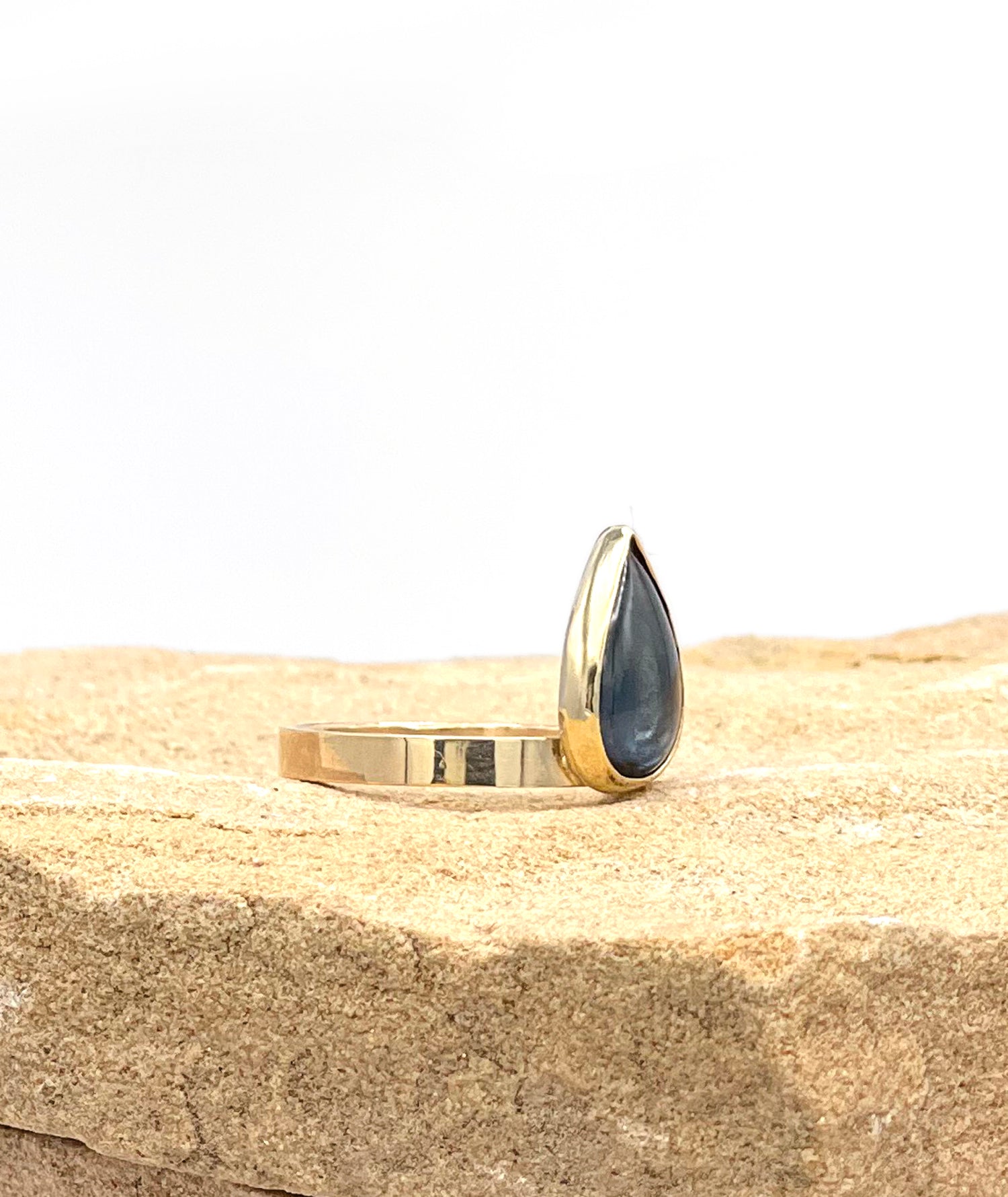 14K Blue Tourmaline ring, Solid Gold, Collectors tourmaline ring