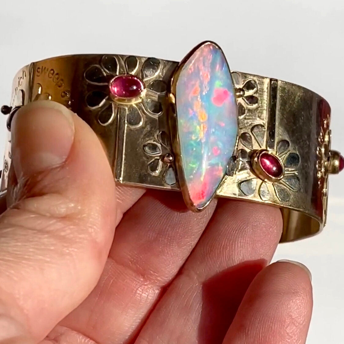 Sterling Silver Multi Colored Lab Created Opal Bracelet - Charles Albert Inc