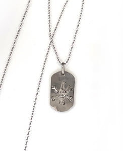 14K Diamond Snowflake Necklace, Dog Tag Necklace, solid White Gold