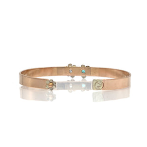 14K Paraiba Tourmaline and Diamond cuff bracelet, One of a Kind, Rose Gold